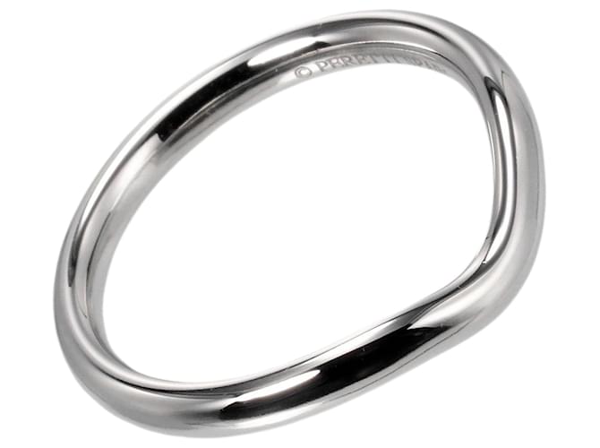 Tiffany & Co Curved band Silvery Platinum  ref.1276634