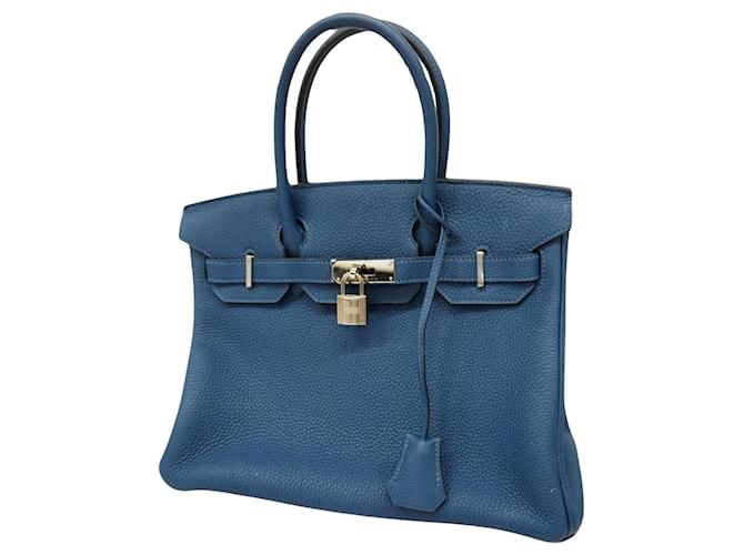 Hermès Birkin 30 Blue Leather  ref.1276871