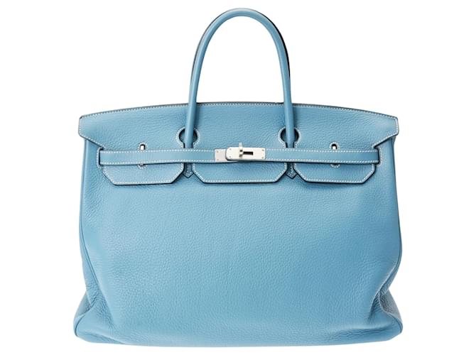 Hermès Birkin 40 Blue Leather  ref.1276983