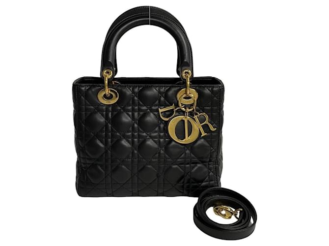 Dior Lady Dior Black Leather  ref.1277069