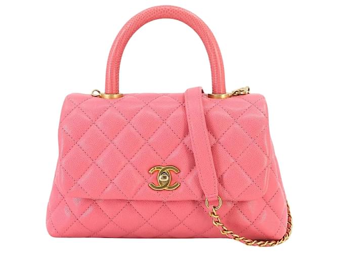Coco Handle Chanel Coco-Griff Pink Leder  ref.1277131