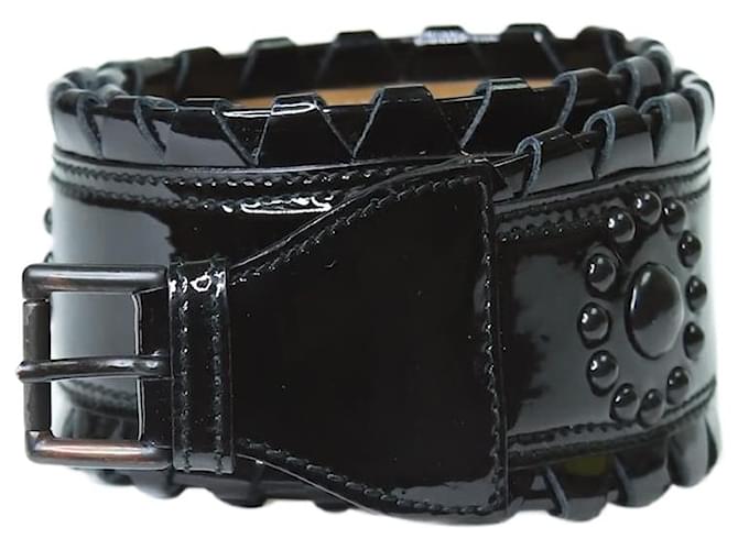 Alaïa Black patent leather studded belt - size  ref.1277333