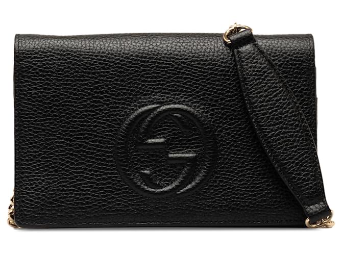 Gucci Black Soho Wallet on Chain Leather Pony-style calfskin  ref.1277400