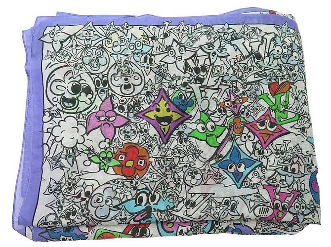 STOLA LOUIS VUITTON MONOGRAMM COMIC MULTICOLOR M78241 130x200CM SEIDENSCHAL SCHAL Mehrfarben