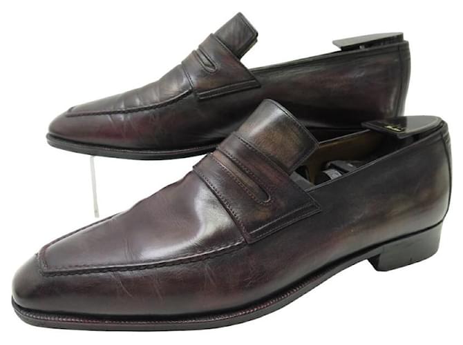 BERLUTI SHOES ANDY DEMESURE LOAFERS 7.5 41.5 LEATHER SHOE SHOES Brown  ref.1277503