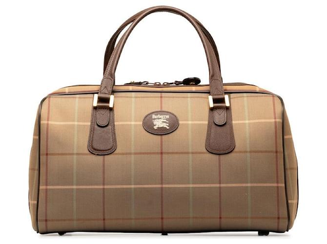 Burberry Plaid Canvas Travel Handbag Cloth  ref.1277569