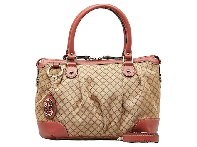 Gucci Diamante Canvas Sukey Handbag 247902 Lona  ref.1277596