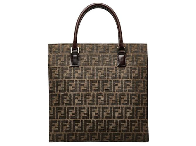 Fendi Zucca Canvas Tote Henkeltasche Canvas Tote Bag in gutem Zustand Leinwand  ref.1277605