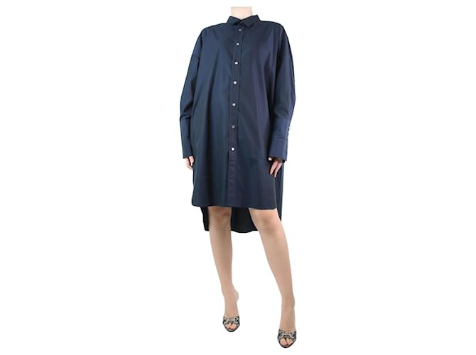 Autre Marque Navy blue shirt dress - size UK 12 Cotton  ref.1277615