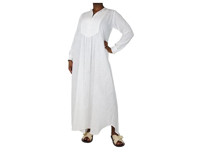Autre Marque White cotton textured dress - size M/l  ref.1277616