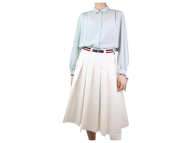 Berenice Pale mint silk blouse - size UK 8 Blue  ref.1277630