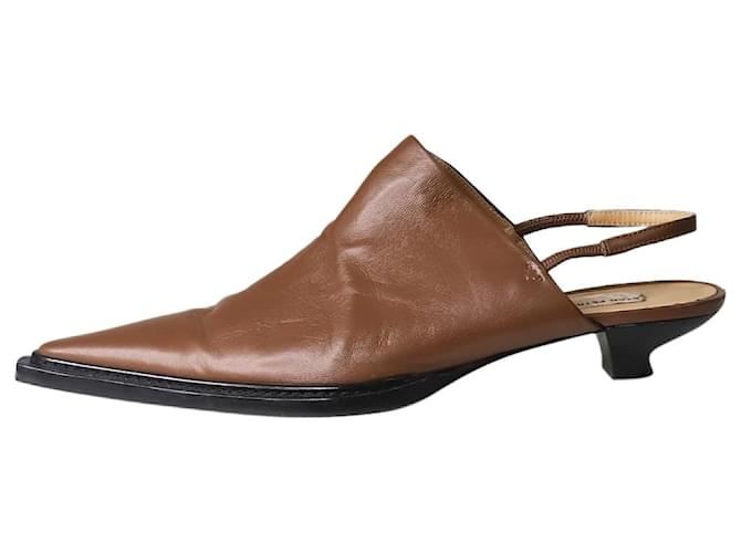 Petar Petrov Brown slingback pointed-toe shoes - size EU 40 Leather  ref.1277639