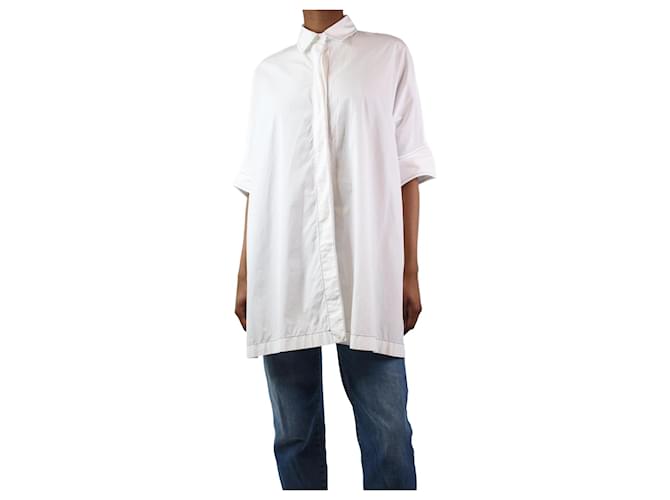 Agnona Camisa blanca oversize con aberturas laterales - talla XS Blanco Algodón  ref.1277642