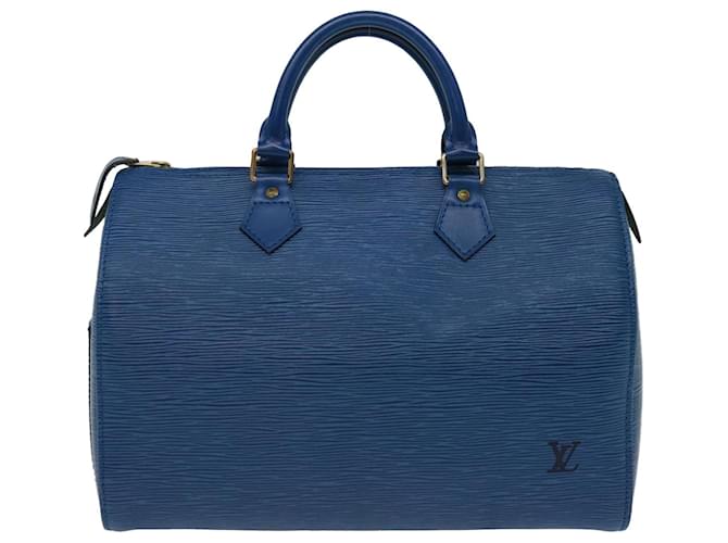 Louis Vuitton Speedy 25 Azul Cuero  ref.1277679