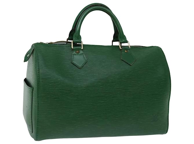 Louis Vuitton Epi Speedy 30 Bolsa de Mão Verde Borneo M43004 Autenticação de LV 66472 Couro  ref.1277774
