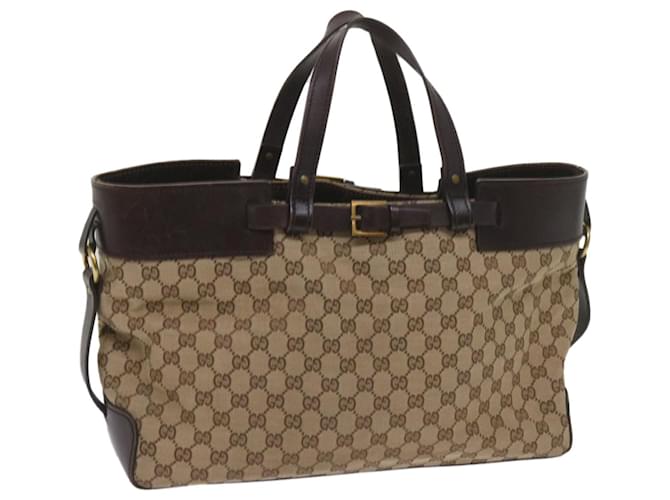 GUCCI GG Canvas Hand Bag Beige 106251 Auth ep3361  ref.1277779