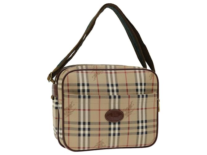 BURBERRY Nova Check Shoulder Bag PVC Beige Auth 67088 Cloth  ref.1277786