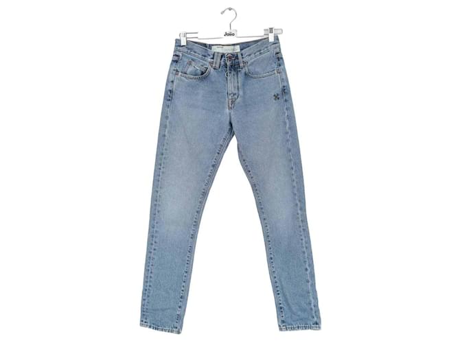 Off White Gerade Jeans aus Baumwolle Blau  ref.1277834