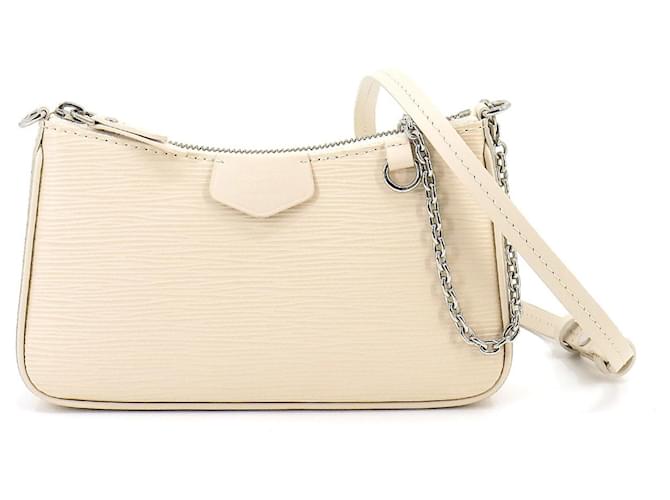 LOUIS VUITTON Easy Pouch Beige Leather  ref.1278352
