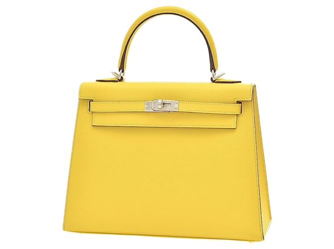 Hermès Kelly 25 Yellow Leather  ref.1278421