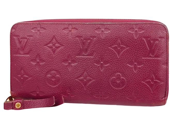 Louis Vuitton Portefeuille zippy Dark red Leather  ref.1278506
