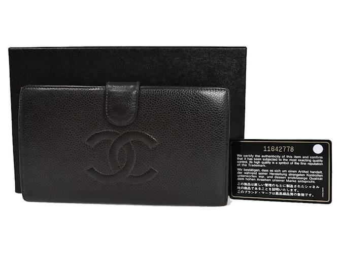 Chanel Logo CC Black Leather  ref.1278600