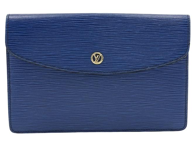 Louis Vuitton Montaigne Blue Leather  ref.1278610