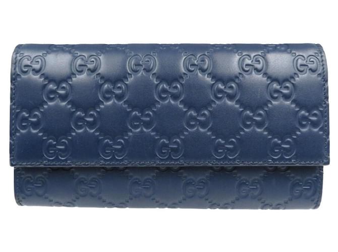 Gucci Continental Azul marinho Couro  ref.1278692