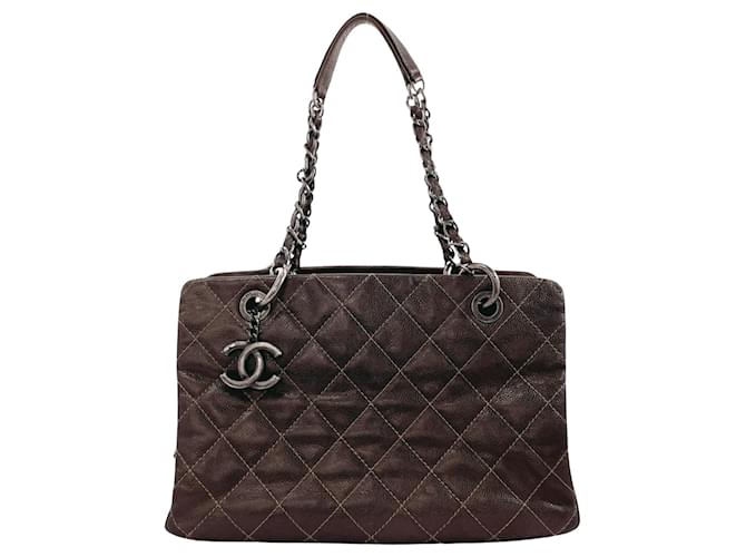 Chanel Matelassé Brown Leather  ref.1278779