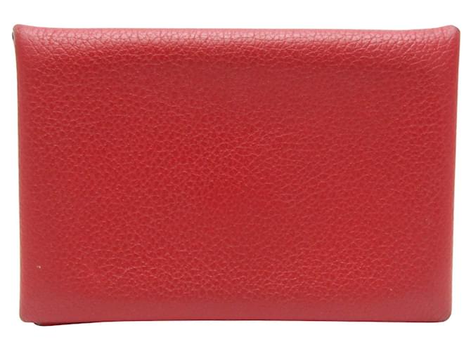 Hermès Calvi Red Leather  ref.1278821
