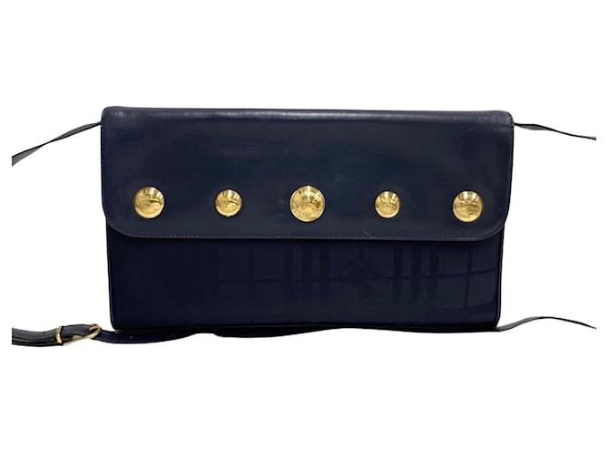 BURBERRY Navy blue Leather  ref.1279003