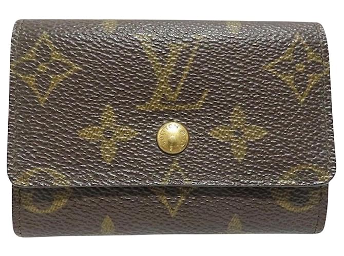 Louis Vuitton Porte monnaie plat Brown Cloth  ref.1279056