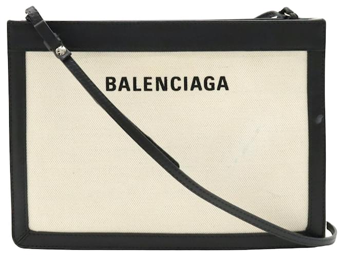 Balenciaga Navy pouch Beige Cloth  ref.1279065