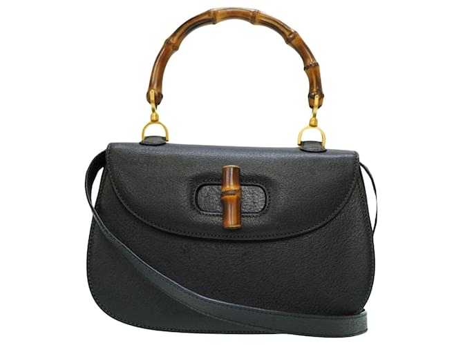 Gucci Bamboo Black Leather  ref.1279103