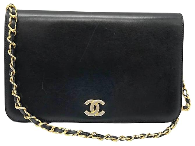 Wallet On Chain Carteira Chanel em corrente Preto Couro  ref.1279161