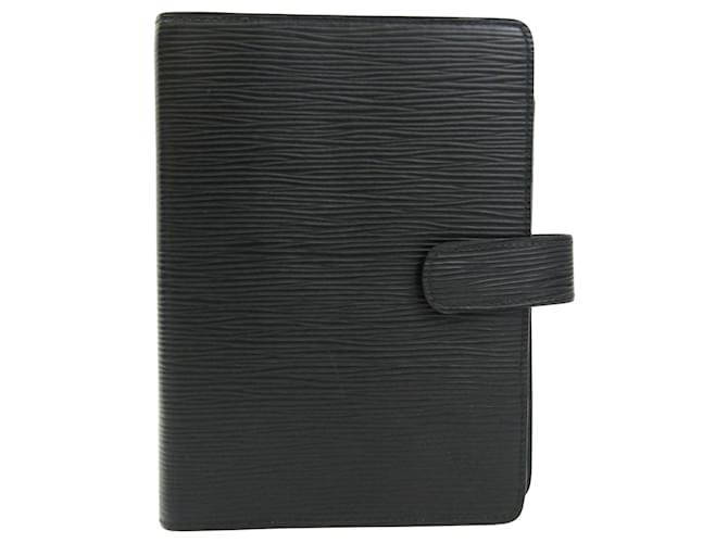 Louis Vuitton Agenda MM Black Leather  ref.1279289
