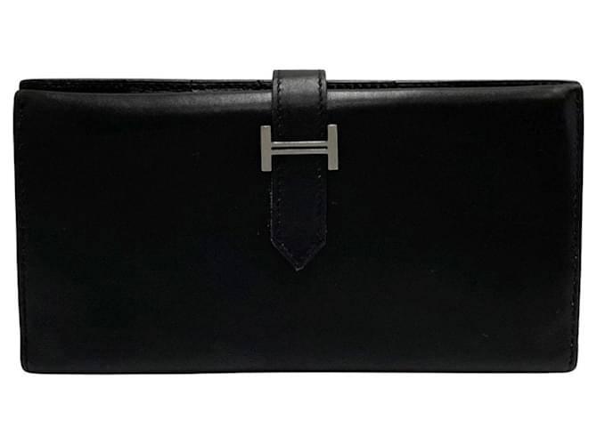 Hermès Béarn Black Leather  ref.1279322