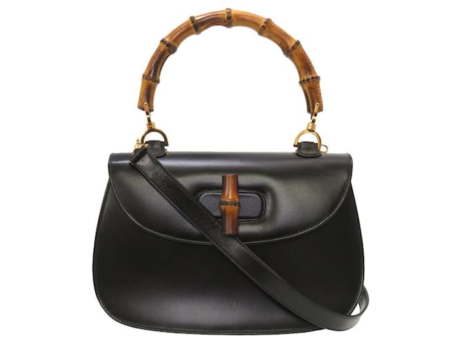 Gucci Bamboo Black Leather  ref.1279337