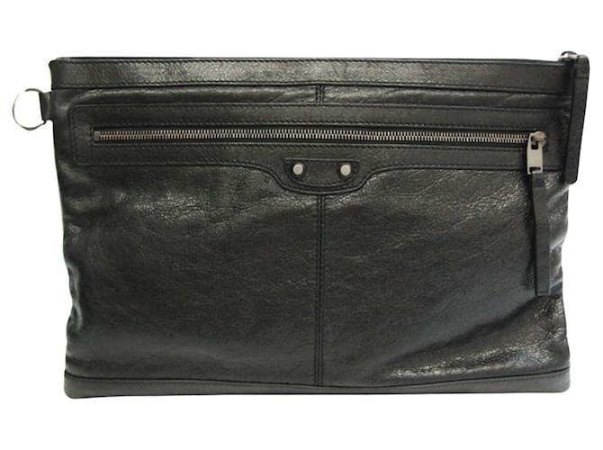 Balenciaga Clip Black Leather  ref.1279642
