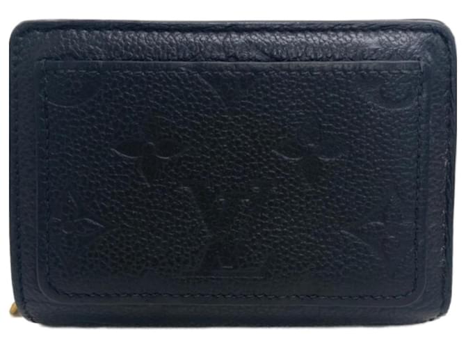 Louis Vuitton Kompakter Reißverschluss Schwarz Leder  ref.1279711
