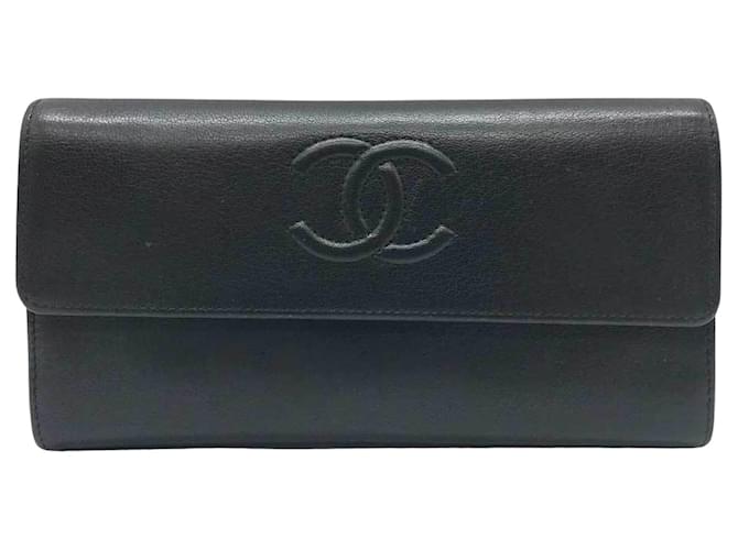 Chanel Logo CC Black Leather  ref.1279732
