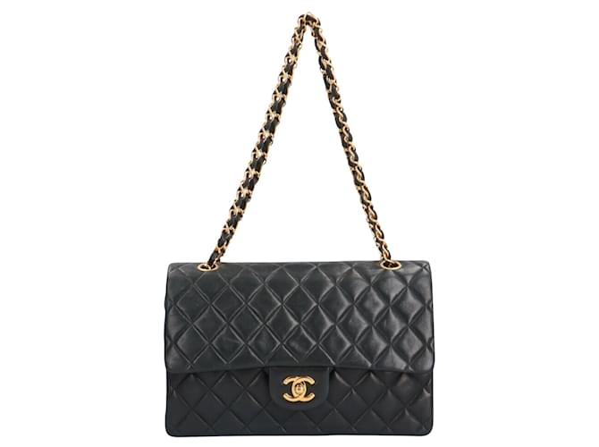 Chanel Double flap Black Leather  ref.1279797