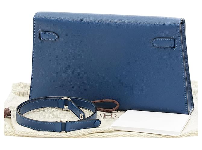 Hermès Kelly Navy blue Leather  ref.1279806