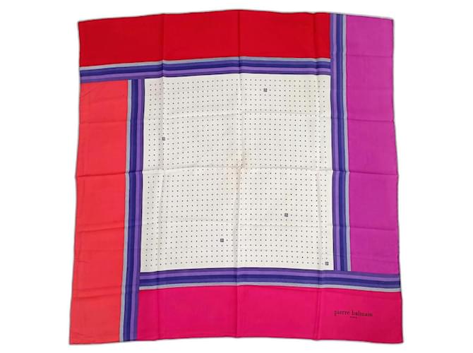 Pierre Balmain Foulard vintage des années 70 Balmain, foulard vintage en soie à pois Multicolore  ref.1279840