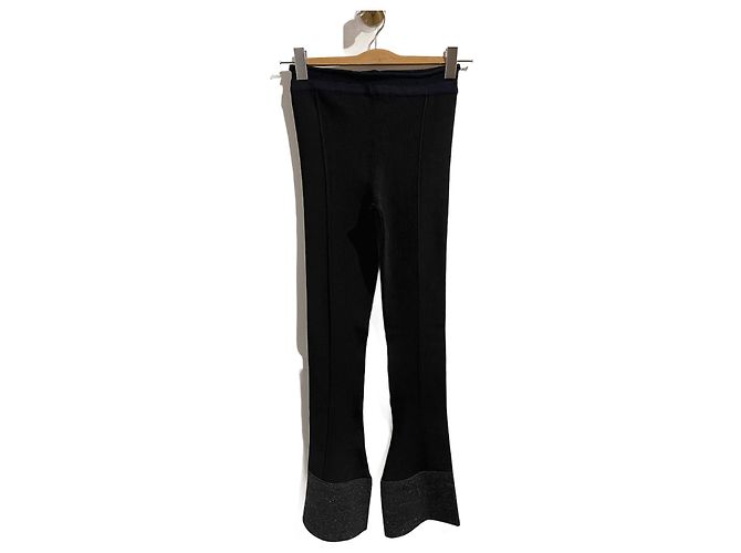 JACQUEMUS Hose T.FR 38 Viskose Schwarz