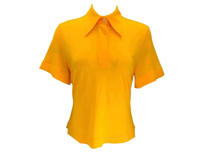 Autre Marque Maison Rabih Kayrouz Mustard Yellow Short Sleeved Polo Top Viscose  ref.1279925