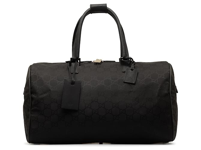 Black Gucci GG Canvas Travel Bag Leather  ref.1279987