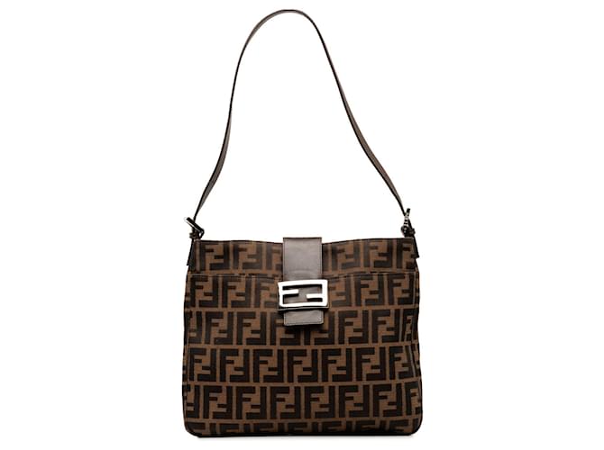 Brown Fendi Zucca Shoulder Bag Leather  ref.1280006