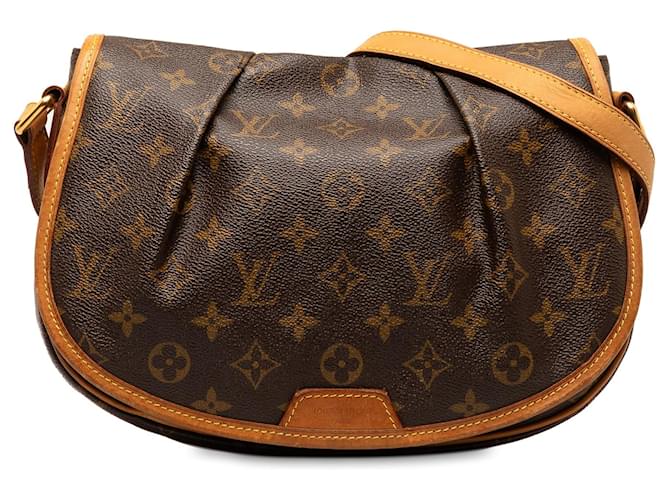 Brown Louis Vuitton Monogram Menilmontant PM Crossbody Bag Cloth  ref.1280010