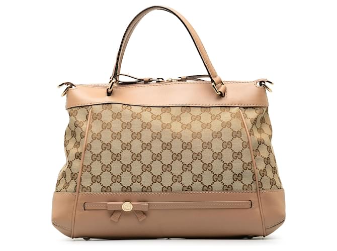 Brown Gucci GG Canvas Mayfair Satchel Leather  ref.1280014